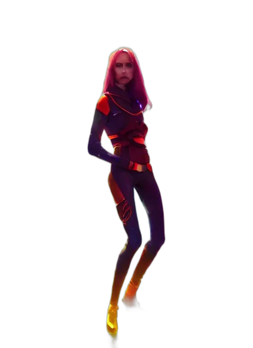 robot, dress, creature, staff transparent PNG cut-out