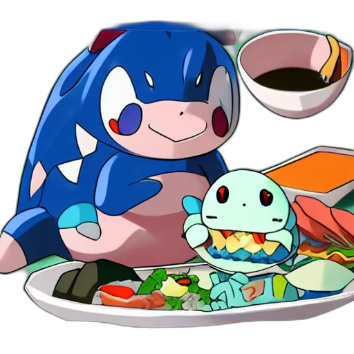 food, concept art, pixel art, blue transparent PNG cut-out