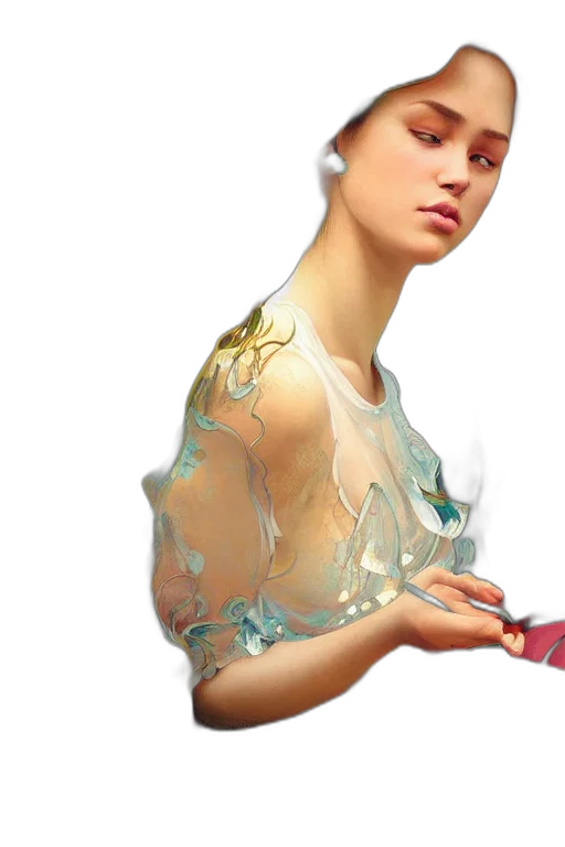 dress, jewelry, robot, face transparent PNG cut-out