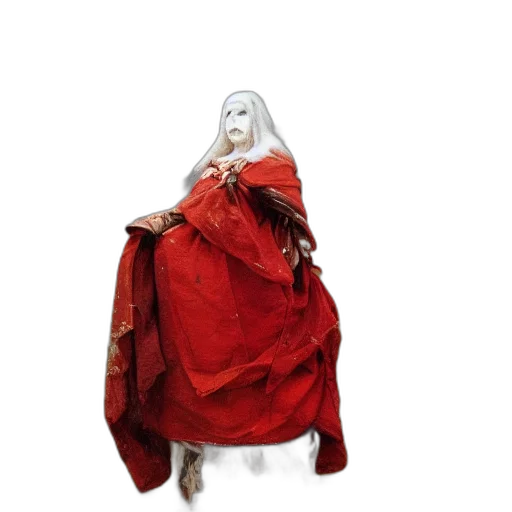 dress, jacket, staff, creature transparent PNG cut-out
