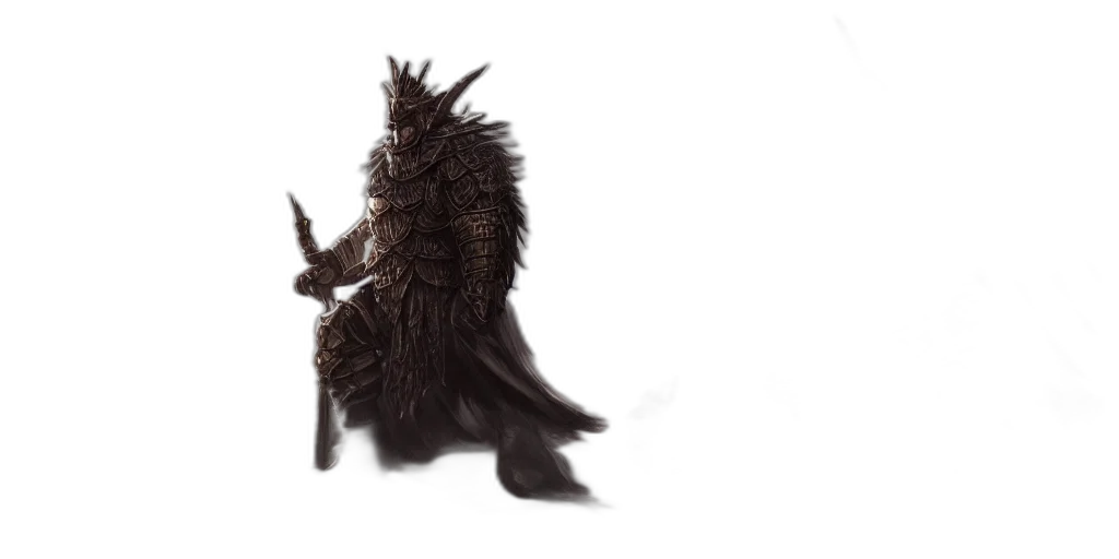 creature, dragon, sword, staff transparent PNG cut-out