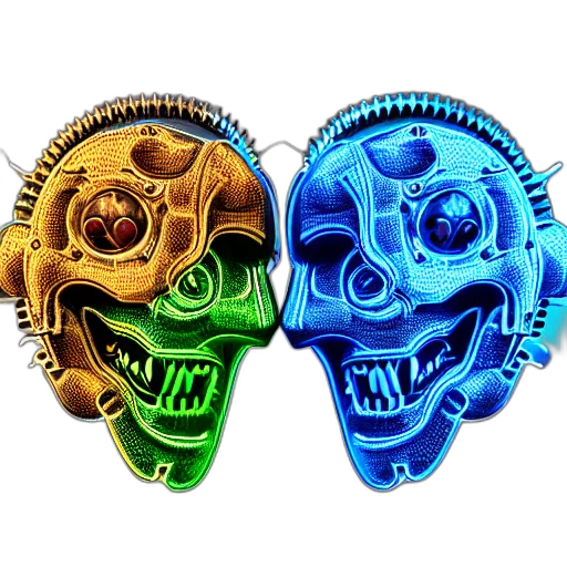 mask, jewelry, 3d render, concept art transparent PNG cut-out
