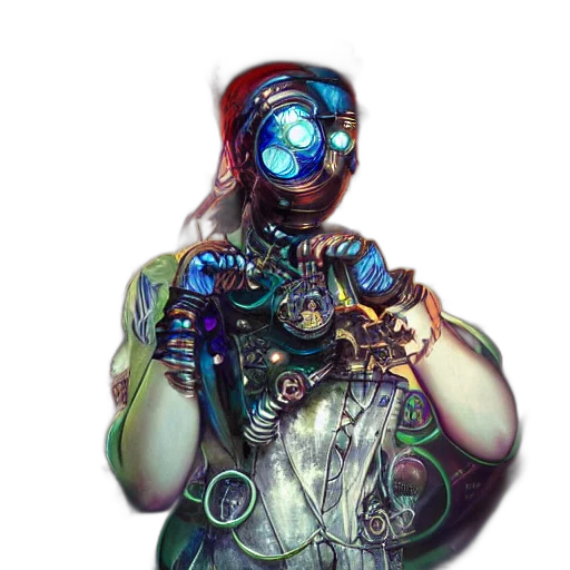robot, jewelry, mask, staff transparent PNG cut-out