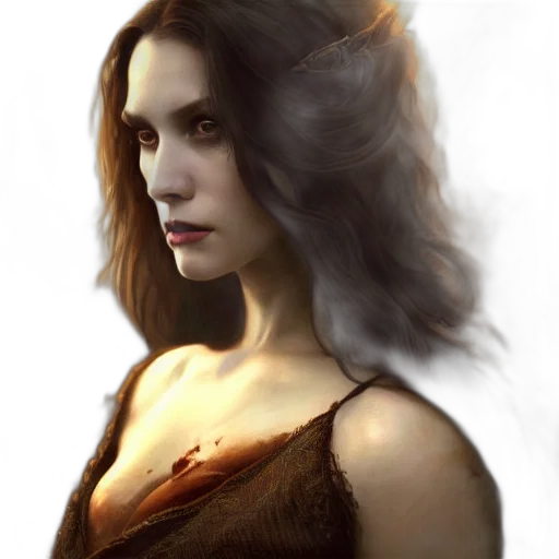 face, hair, dragon, dress transparent PNG cut-out