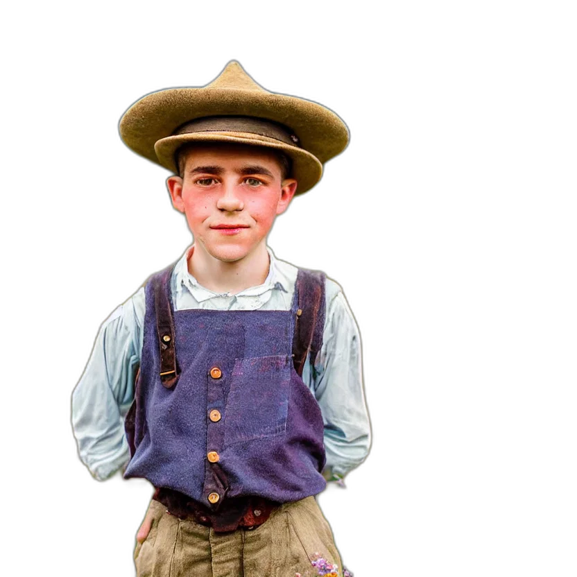 hat, staff, face, jacket transparent PNG cut-out