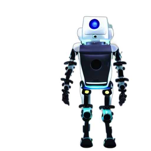 robot, 3d render, concept art, pixel art transparent PNG cut-out