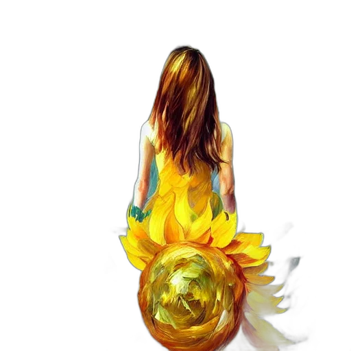 dress, flower, hair, mask transparent PNG cut-out