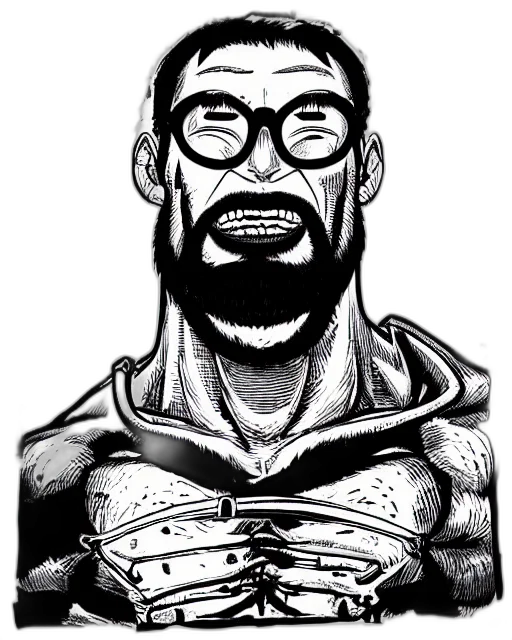 face, comic book art, cartoon, concept art transparent PNG cut-out
