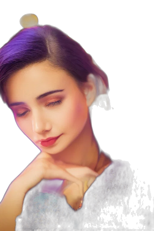 face, jewelry, hair, photorealistic transparent PNG cut-out