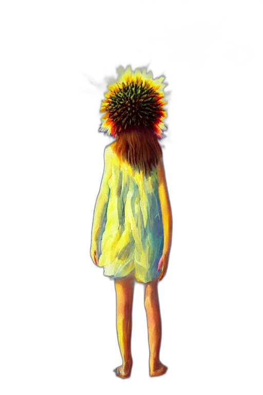 dress, flower, hair, crown transparent PNG cut-out