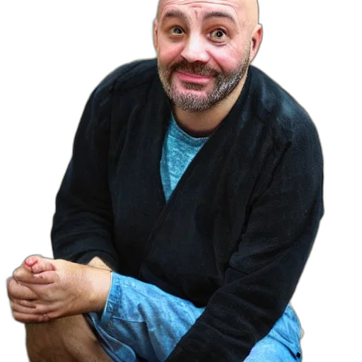 jacket, staff, face, creature transparent PNG cut-out