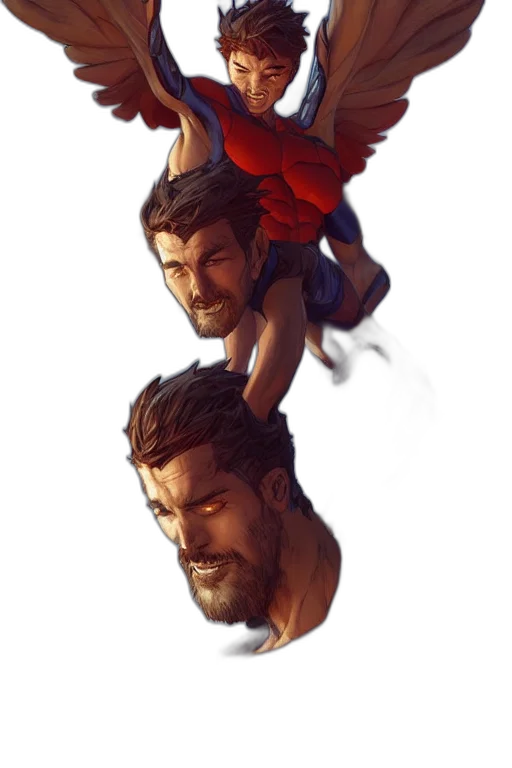 face, concept art, comic book art, fantasy art transparent PNG cut-out