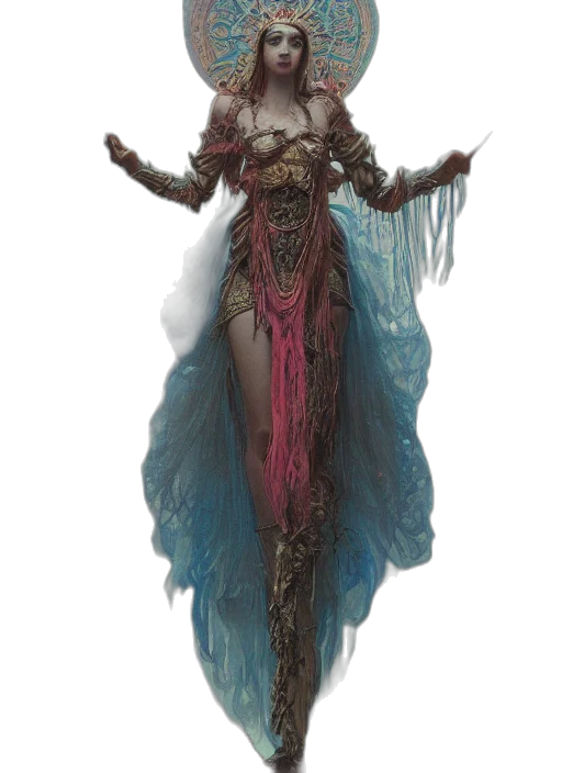 staff, creature, sword, dress transparent PNG cut-out