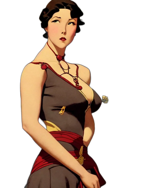 dress, staff, jewelry, concept art transparent PNG cut-out
