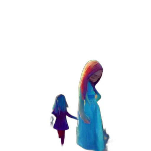 dress, bottle, creature, hair transparent PNG cut-out