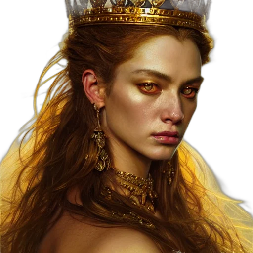 crown, jewelry, face, fantasy art transparent PNG cut-out