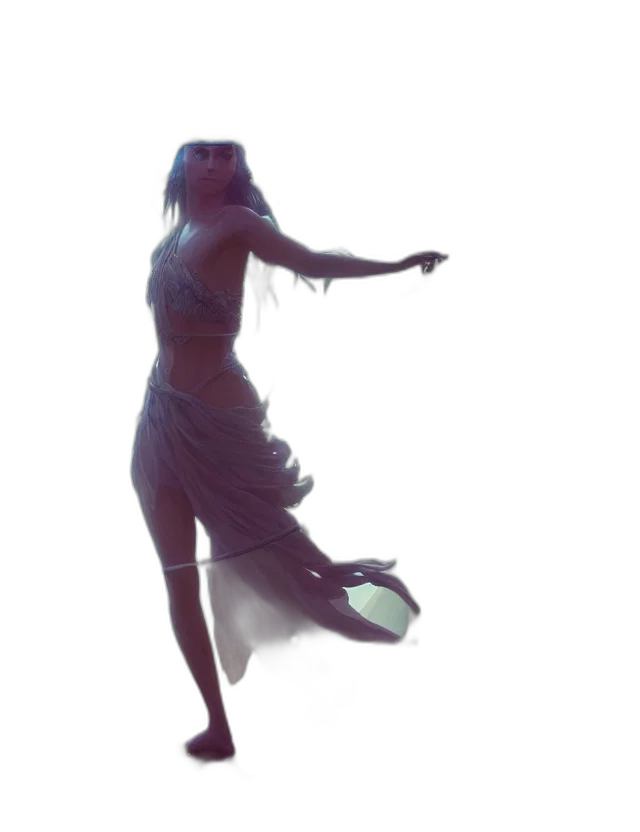 dress, staff, shoes, creature transparent PNG cut-out