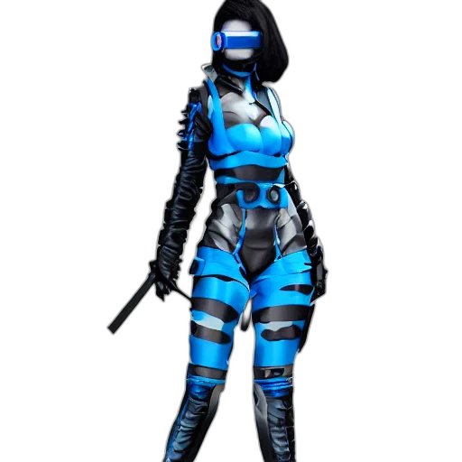 robot, staff, concept art, cyberpunk transparent PNG cut-out