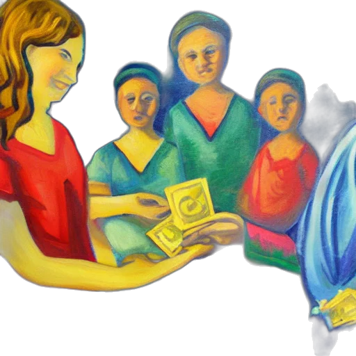 oil painting, logo, giving, money transparent PNG cut-out