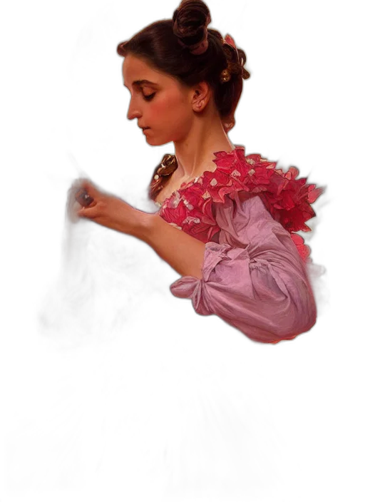 dress, staff, jewelry, face transparent PNG cut-out