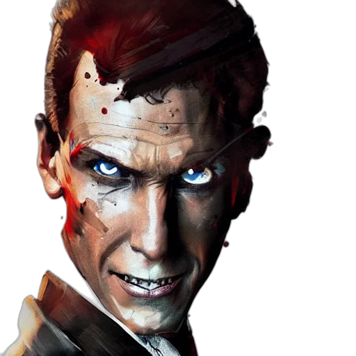 face, concept art, comic book art, photorealistic transparent PNG cut-out