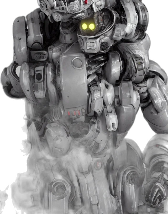robot, concept art, 3d render, comic book art transparent PNG cut-out