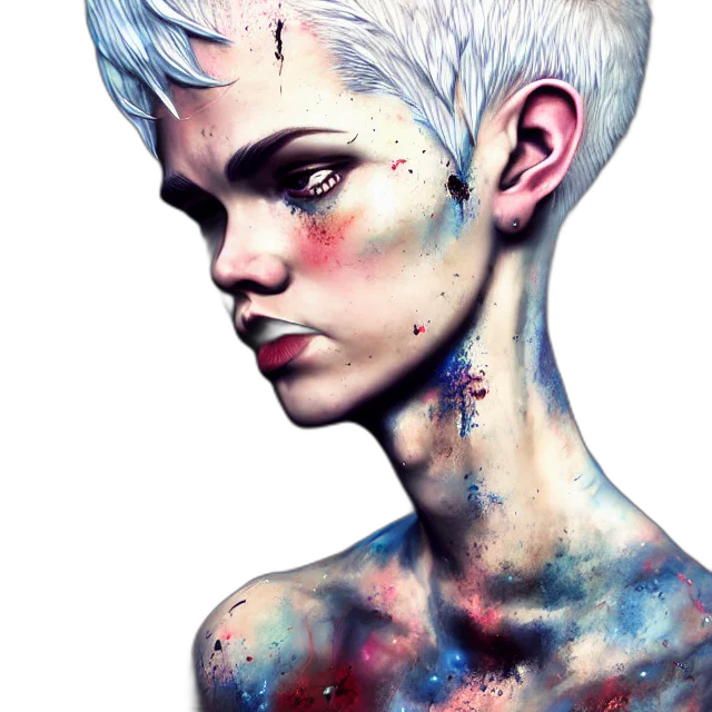 face, creature, fantasy art, photorealistic transparent PNG cut-out
