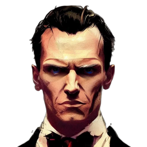 face, comic book art, concept art, cartoon transparent PNG cut-out
