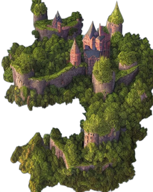 tree, crown, building, dragon transparent PNG cut-out