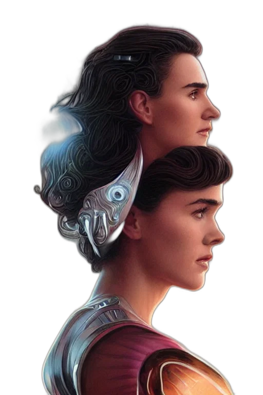 crown, hair, face, concept art transparent PNG cut-out