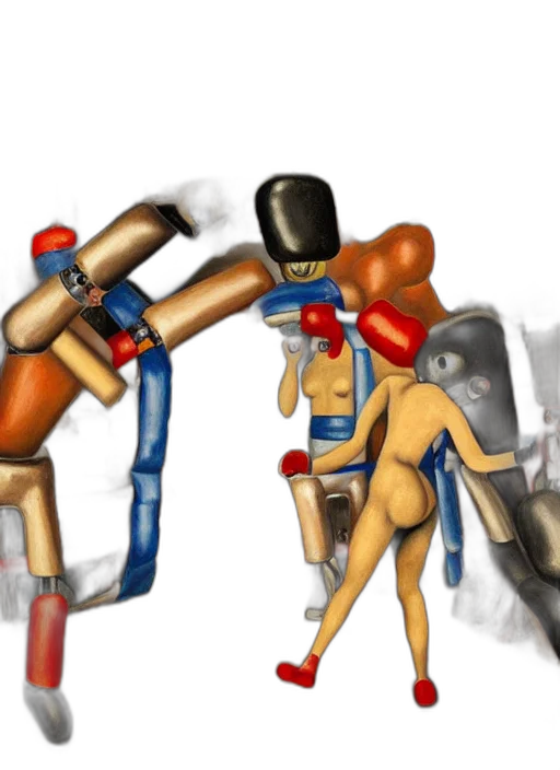 robot, weapon, staff, hat transparent PNG cut-out