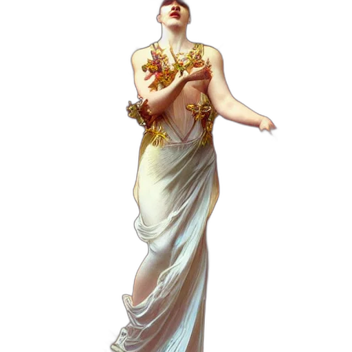 dress, staff, jewelry, concept art transparent PNG cut-out