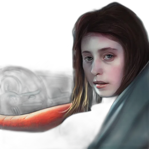 face, creature, hair, concept art transparent PNG cut-out