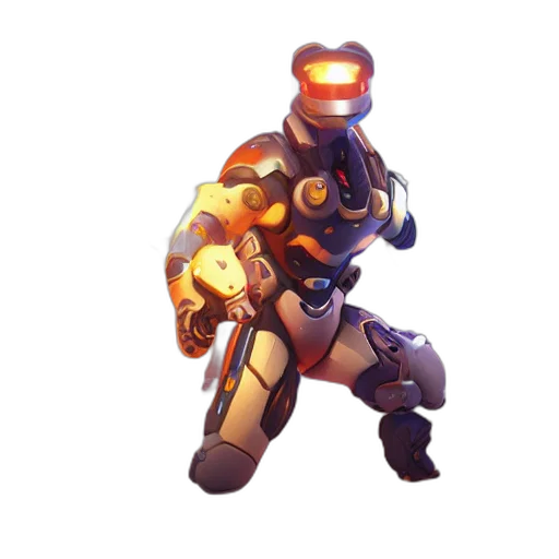 robot, weapon, staff, jacket transparent PNG cut-out