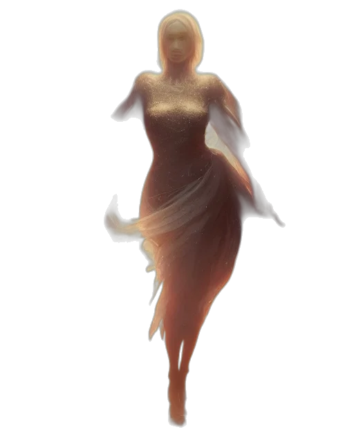 dress, staff, creature, crown transparent PNG cut-out
