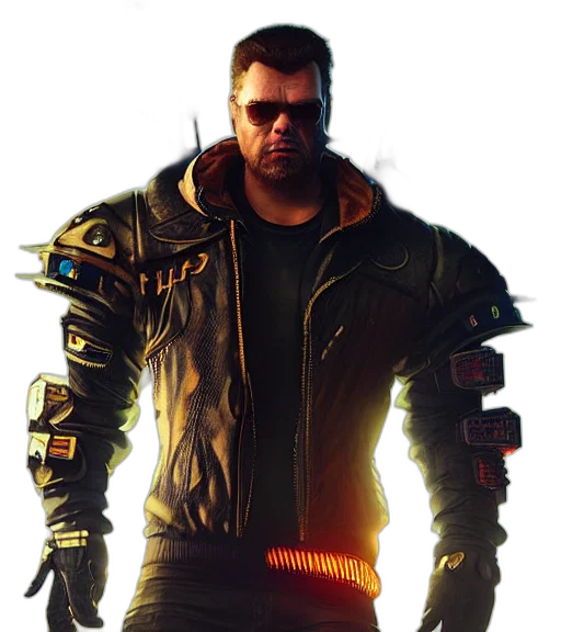 jacket, weapon, cyberpunk, concept art transparent PNG cut-out
