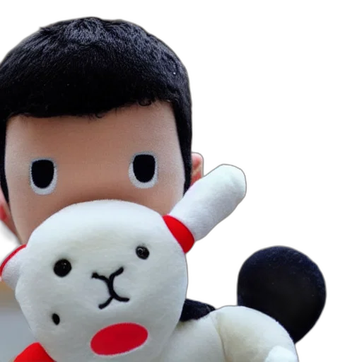 3d render, novak, djokovic, plushie transparent PNG cut-out