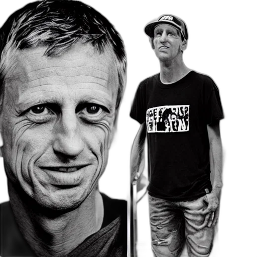 face, photorealistic, tony, hawk transparent PNG cut-out