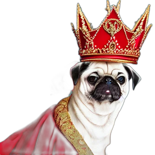 crown, animal, staff, photorealistic transparent PNG cut-out