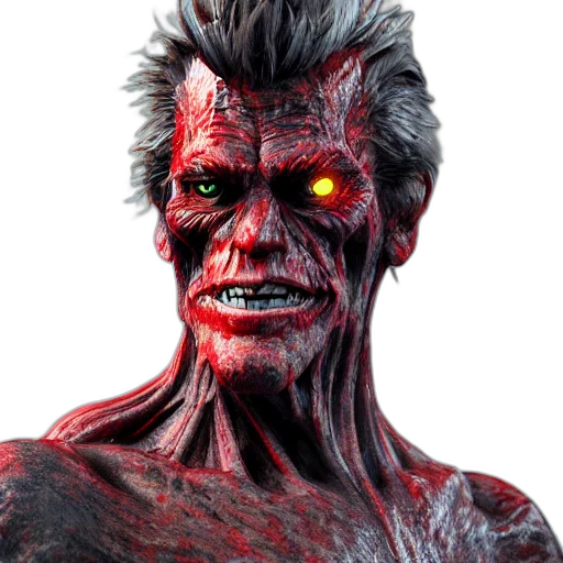 face, creature, 3d render, concept art transparent PNG cut-out