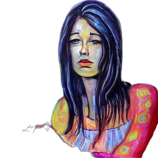 face, dress, watercolor, photorealistic transparent PNG cut-out