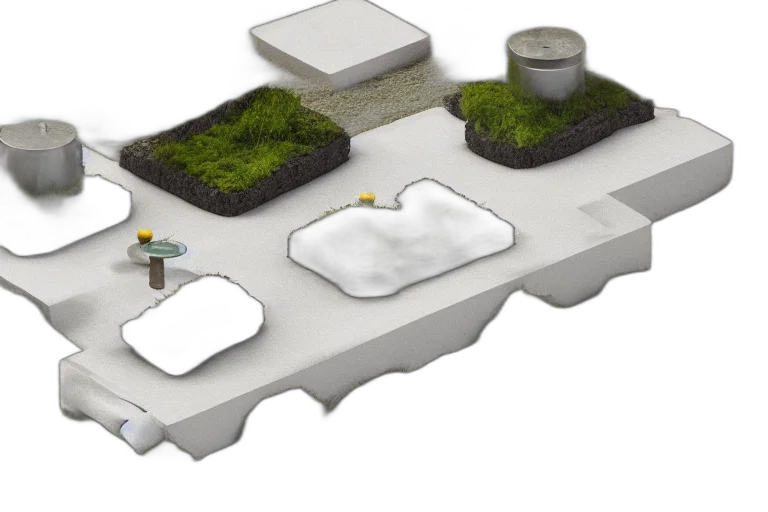 3d render, concept art, fog, island transparent PNG cut-out