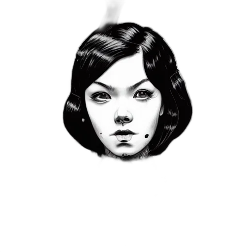 face, comic book art, photorealistic, cartoon transparent PNG cut-out