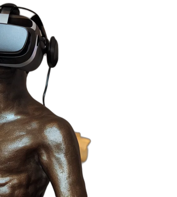 mask, 3d render, cyberpunk, photorealistic transparent PNG cut-out