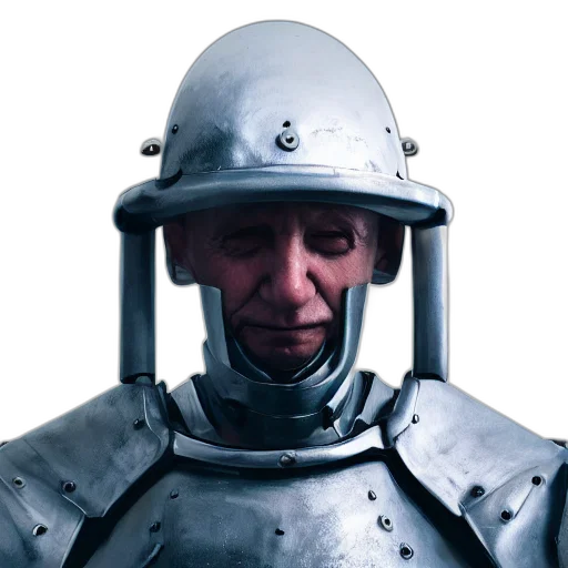 robot, face, staff, sword transparent PNG cut-out