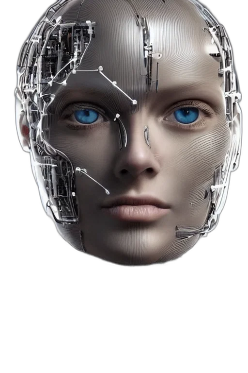 robot, face, mask, cyberpunk transparent PNG cut-out