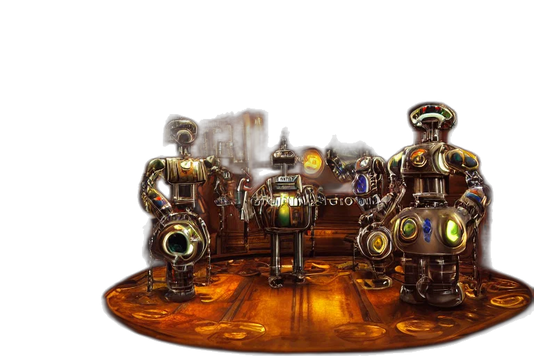 robot, concept art, 3d render, fantasy art transparent PNG cut-out