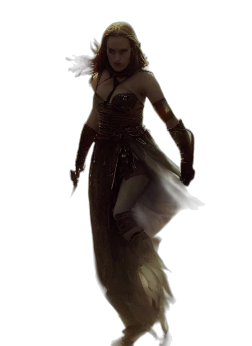 dress, staff, concept art, fantasy art transparent PNG cut-out