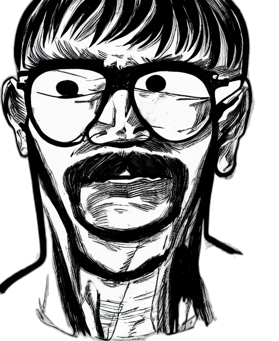 face, cartoon, comic book art, pencil sketch transparent PNG cut-out