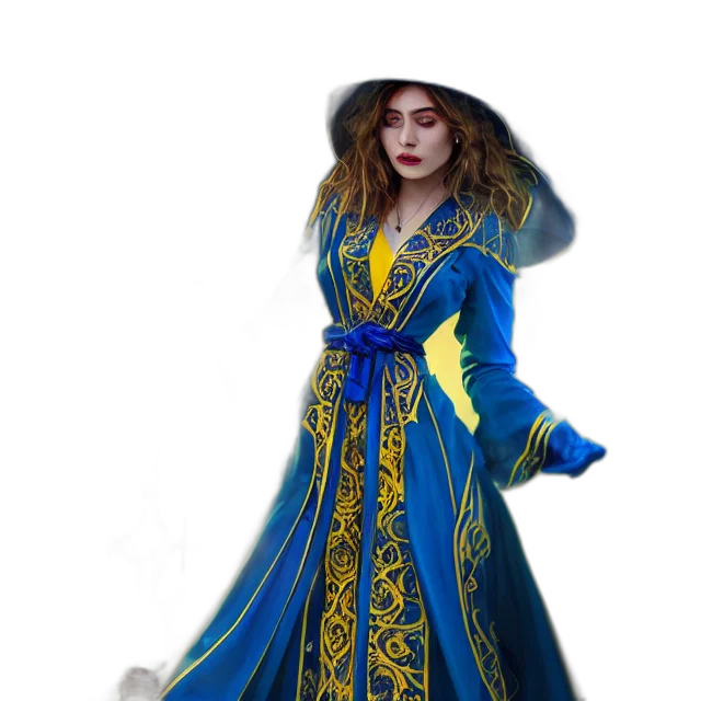 dress, staff, jacket, fantasy art transparent PNG cut-out